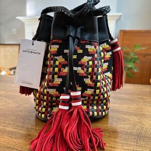 Antik Batik Zack Beaded Bucket Bag Purse NEW